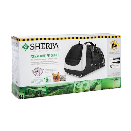 Sherpa Forma Frame Airline Approved, Crash Tested Pet Carrier, Black, Medium 72068-99995-006